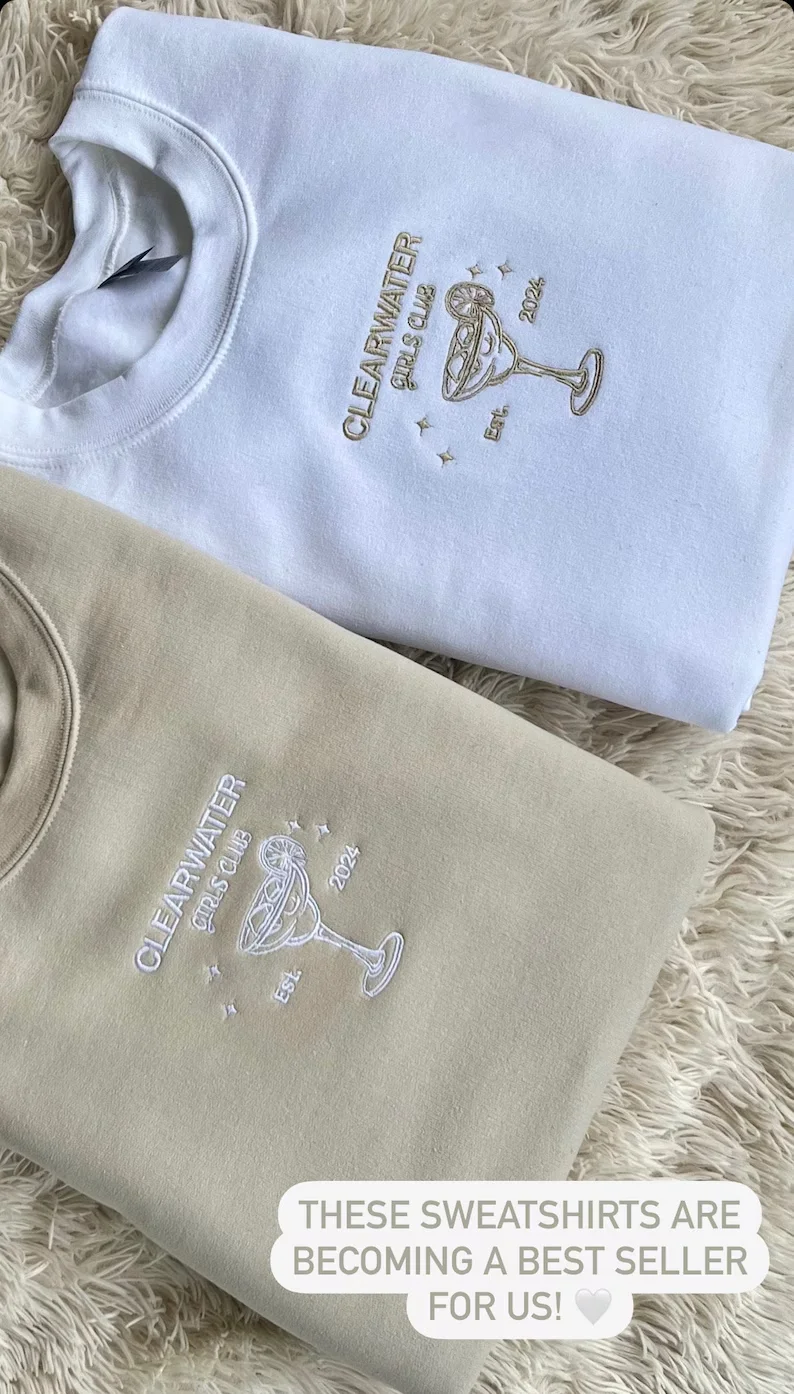 Despedida de solteira bordada crewneck l Margarita l Noiva Moletons I Moletons de casamento l Favores de casamento de despedida de solteira l Casamento