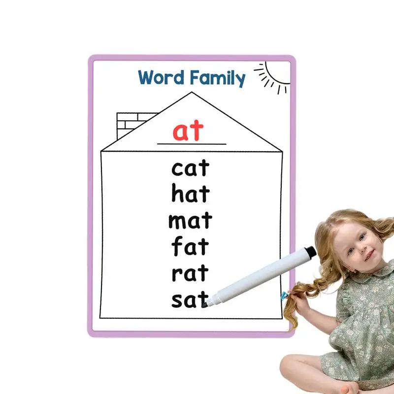 Dry Erasable Boards Set Kid's Phonics Writing Practice Pad Double-Sided Design Homeschool Supplies For Kindergarten Classroom