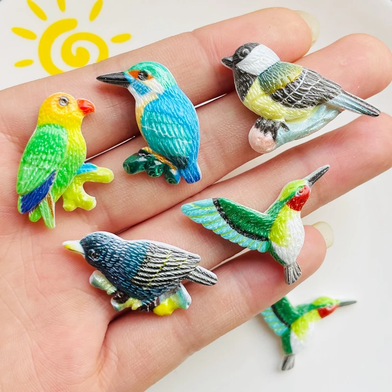 10 Pcs New Kawaii Simulated Cartoon Bird Flat Back Resin Statue Cabochons Scrapbooking DIY Jewelry Craft Decoration Accessories