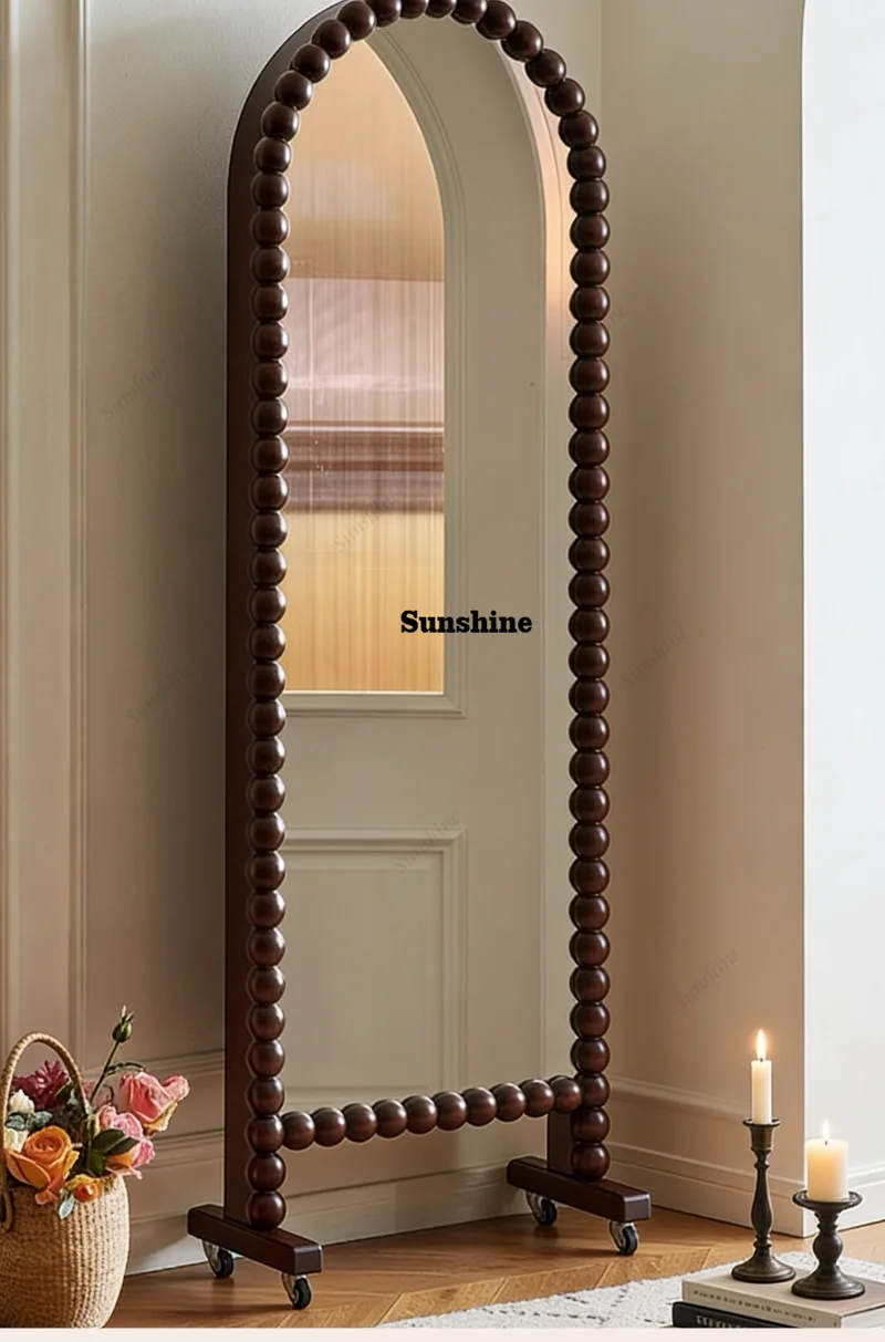 Magazine bookshelf dual-purpose floor-standing dressing mirror can be rotated into one full-length mirror