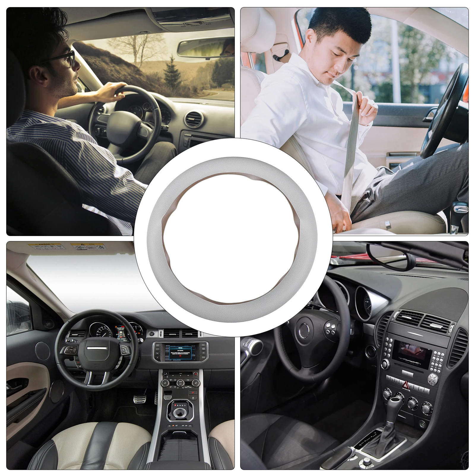 

Silicone Steering Wheel Cover Stylish Comfortable Durable Car Steering Wheel Protector Easy Install Drive Fatigue