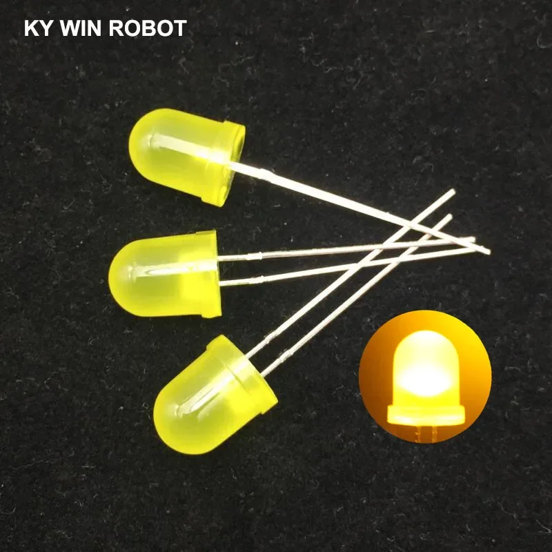 20pcs White Red Green Blue Yellow colors 8mm 20mA Diffused Light-Emitting Diode LED 3V Lamp Assorted Kit Set