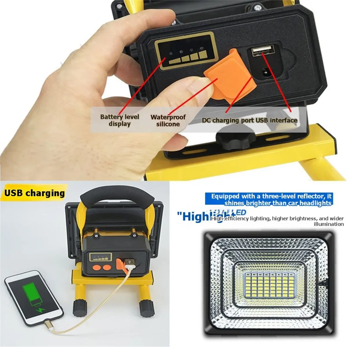 【~-new-fddt】100w-led-outdoor-floodlight-rechargeable-adjustable-brightness-for-camping