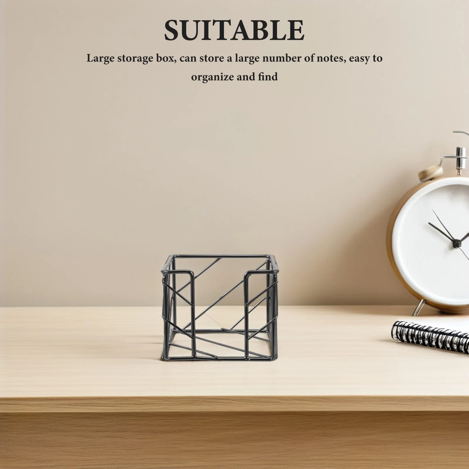 

Storage Rack Cube Memo Note Holder Black Iron Dispenser Supplies Dorm Desk Post Organizer