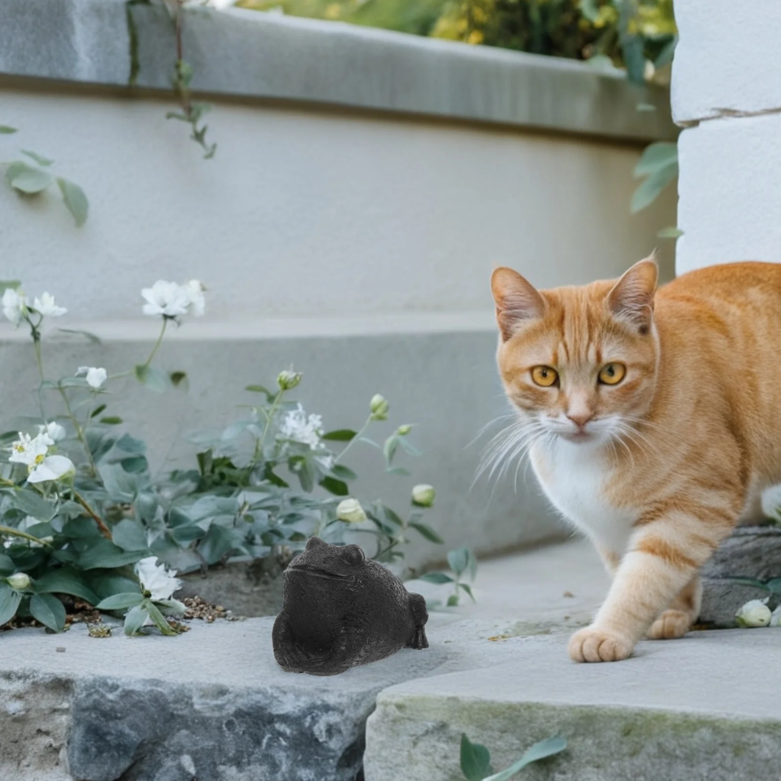 

Key Hider Outdoor Waterproof Resin Frog Garden Decoration Hidden Key Box Rustic Stone Texture Lawn Ornaments Garden Trinkets Box