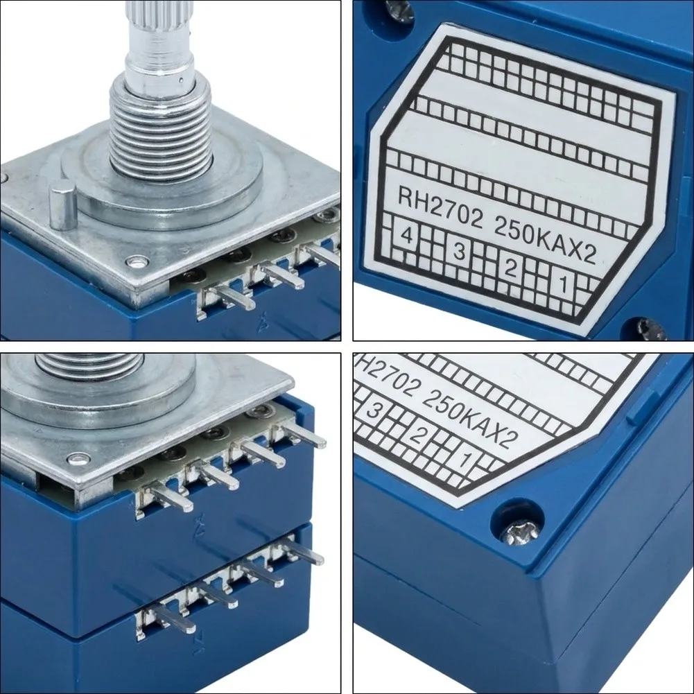 Electronic Circuit Control Dual Volume Potentiometer Lightweight Build Stable Output 250K Ohm Resistance 100K Ohm Tolerance