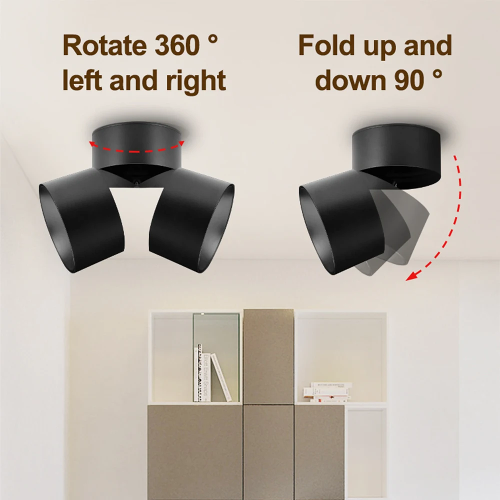 LED Spotlights 3 Color Change Room Decor Lamp Foldable Downlight 220v Home Ceiling Lamp for Kitchen Bedroom Living Room Led Spot