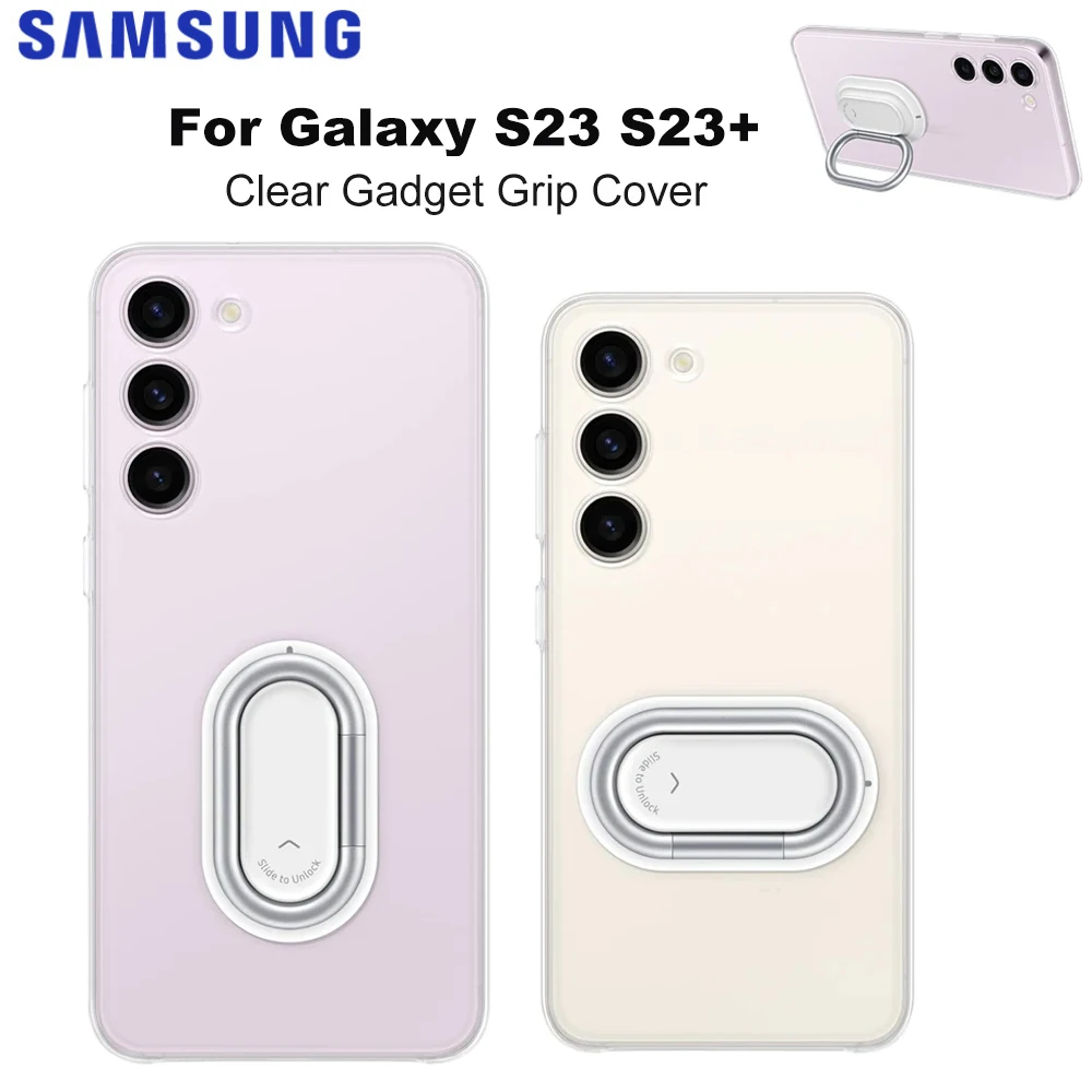 Original Clear Slim Phone Case For Samsung Galaxy S23 S23+ S23 Plus Multifunction Clear Gadget Grip Protective Cover