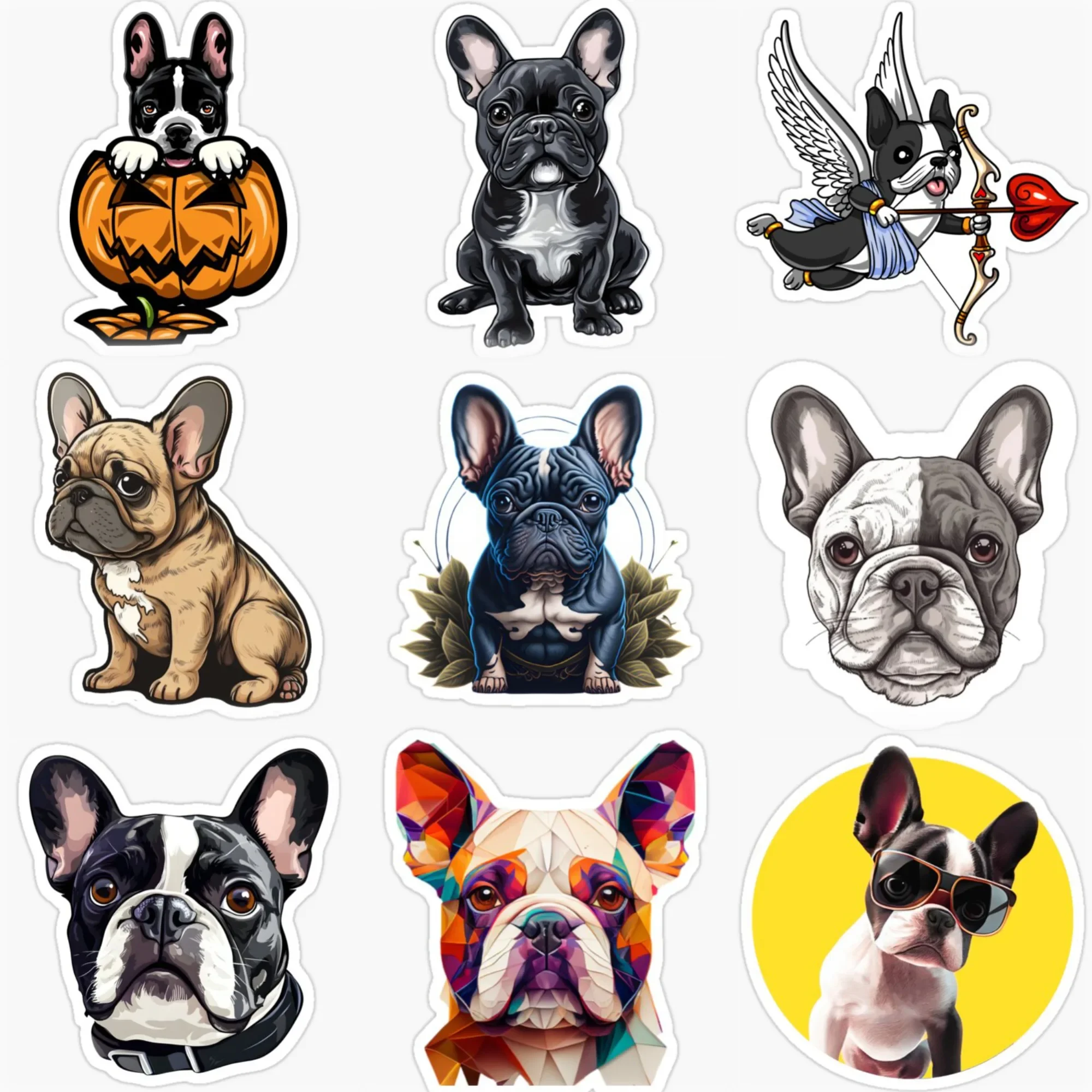 

French Bulldog Pets creative Car Stickers Customizable Size Car Bicycle Window Helmet Bumper Wall Decal
