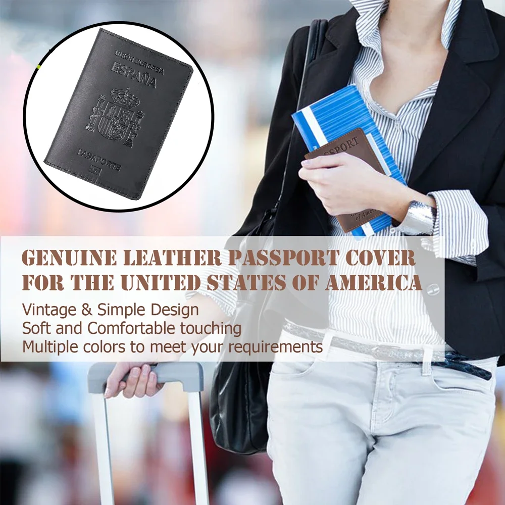 Funda protectora de pasaporte para hombre y mujer, Protector con estampado en caliente, Simple, ideal para viajes, boda, regalo de boda