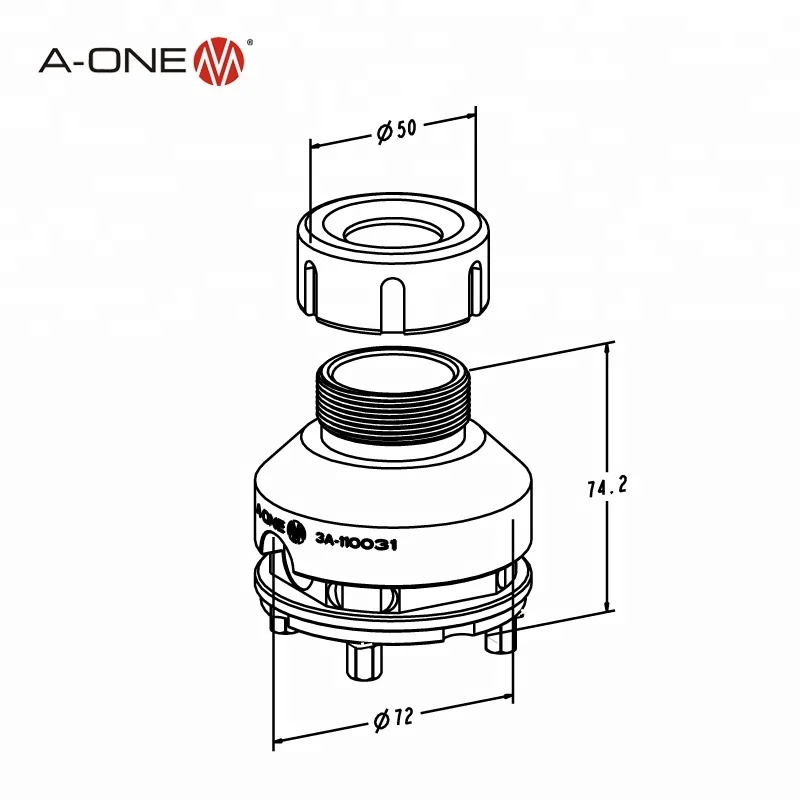 clamping cylindrical work piece high precision EROWA ER32 collet chuck holder