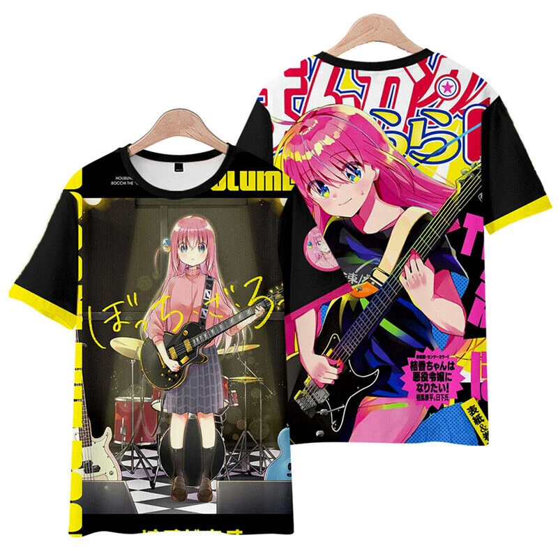 男性と女性のためのファッショナブルなTシャツ,マンガプリントボチ,アニメ,ゴッホ,アロイ,3Dプリント,原宿,ストリートウェア