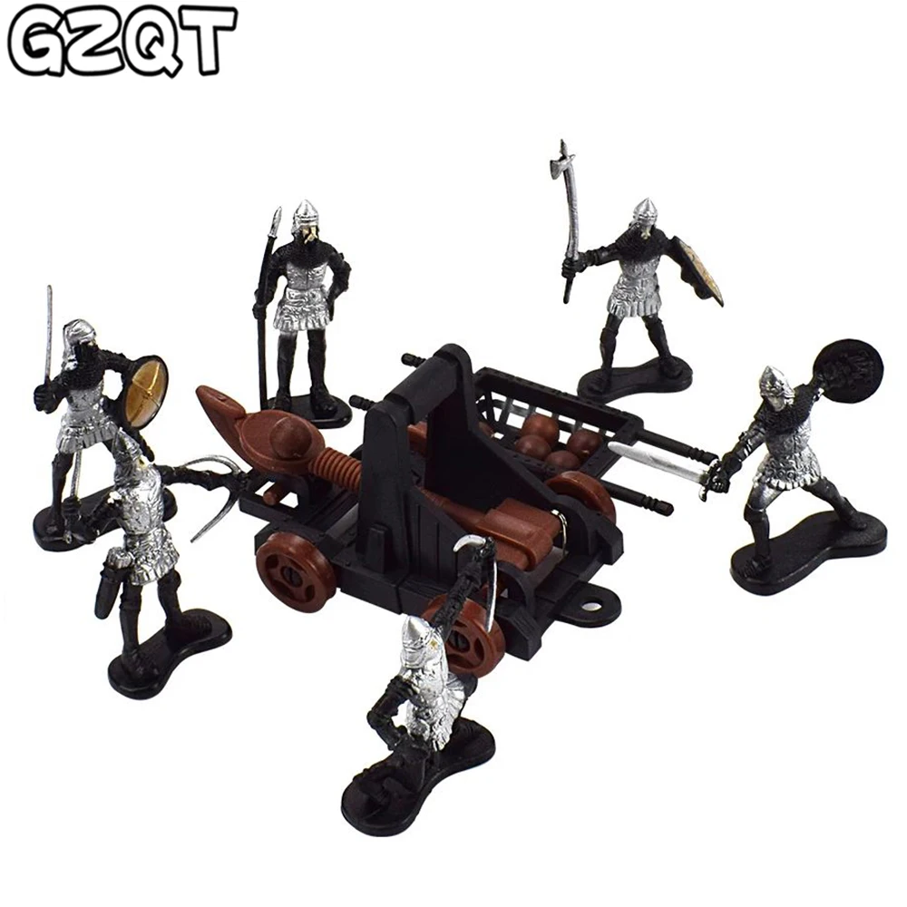 

15 PCS Medieval Warriors Fight Action Figures Model Toys for Children Ancient Rome Soldiers Attack Catapult Kids Toy Boys Gifts