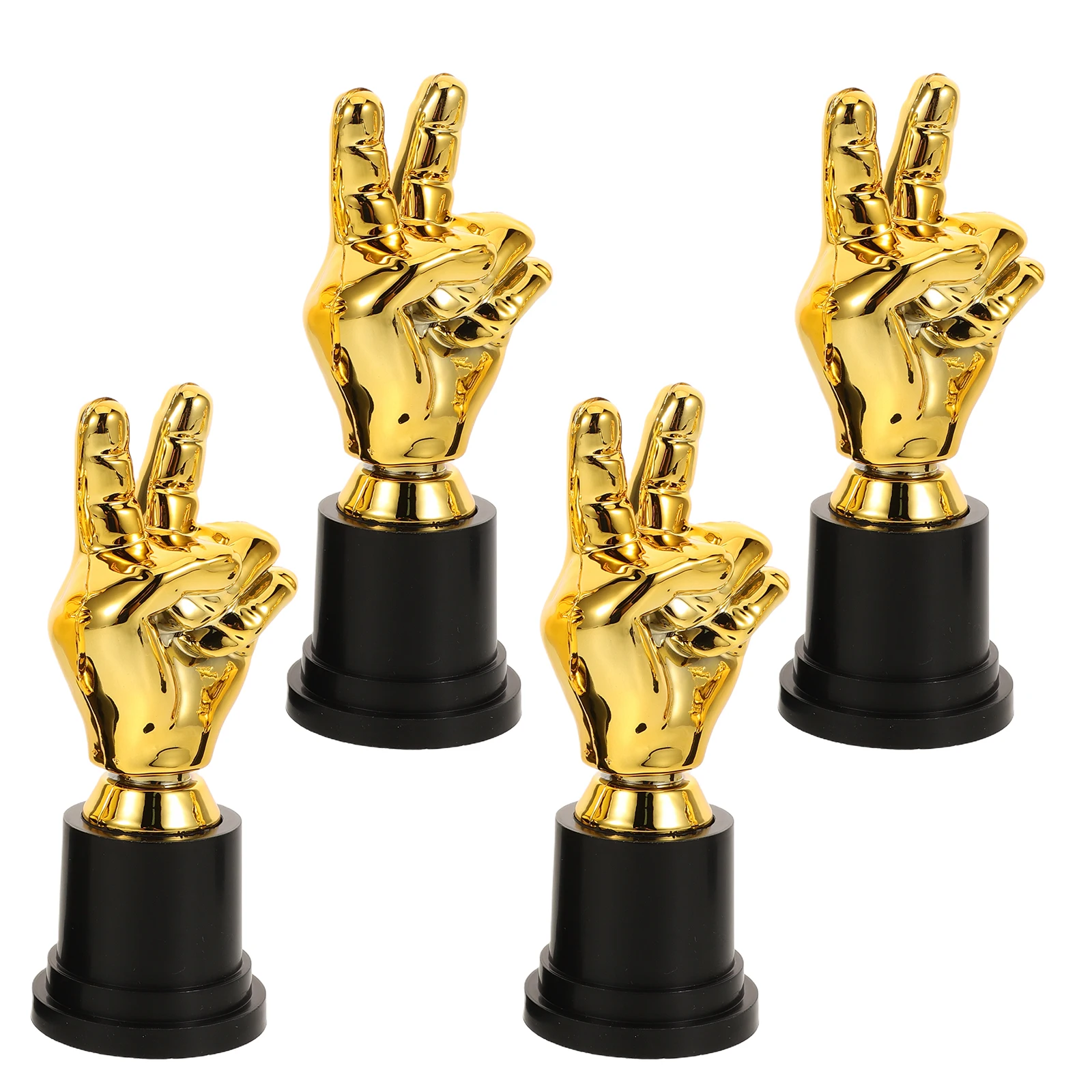 

4pcs Sports Trophies For Finger Gesture Award Trophy Cheer Competition Rewards Winner Team Building Props Soccer Football