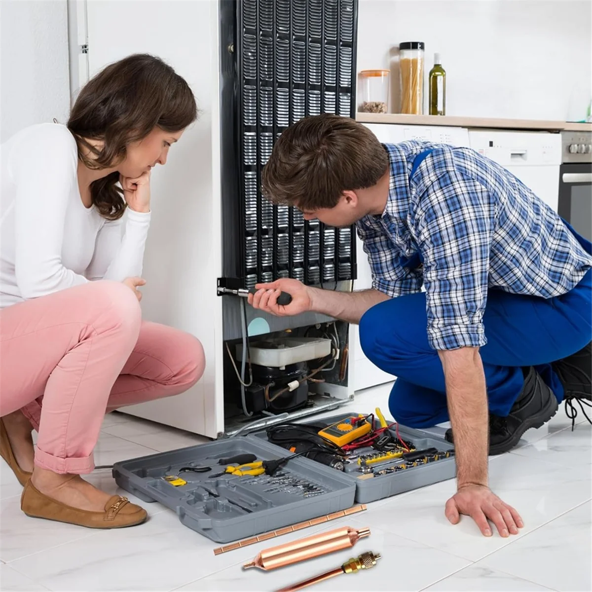 Новая сушилка для фильтров холодильника с сервировочным клапаном доступа, сварочный стержень из розовой бронзы для ремонта холодильного кондиционера