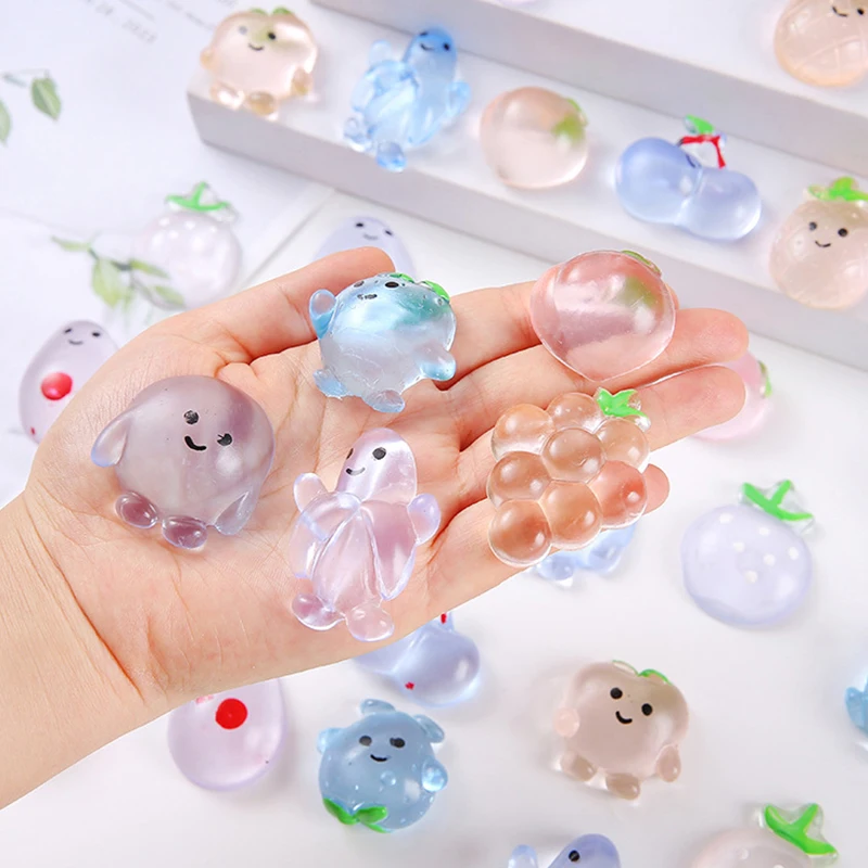 20 sztuk Mini przezroczyste owoce Mochi Squishy zabawki antystresowe dla dzieci upominki na przyjęcie urodzinowe nagrody prezenty dla gości wypełniacz gadów