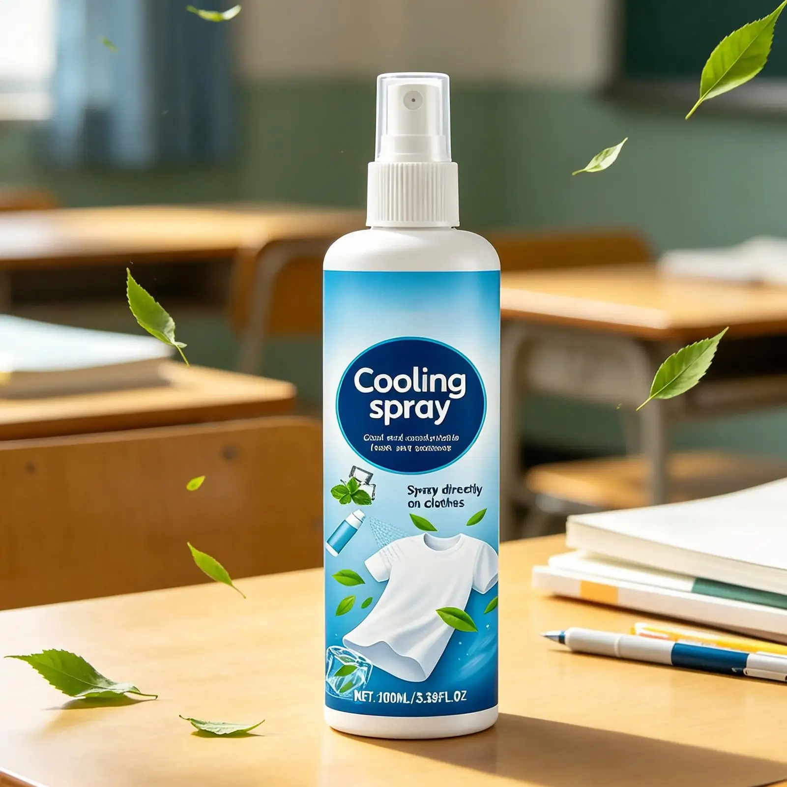 100ml Summer Cooling Spray Portable Ice Feeling Clothing Training Relief Long-lasting Hydrating Cool Spray