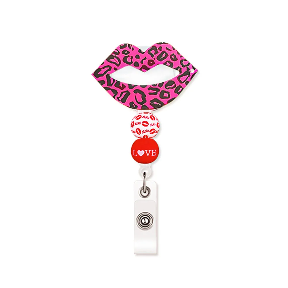 Badge Reel Key Retractable Buckle Rotating Alligator Clipid Holder Clip Beaded Key Retractable Buckle Easy-Pull Buckle  New