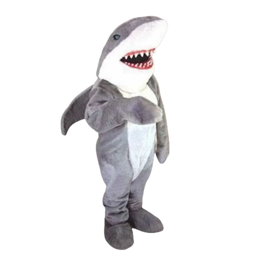 mascot Fierce Grey Shark Mascot Costume Adult Size Fierce Shark Sea Animal Mascotte  114Outfit Suit  FREE SHIPPING