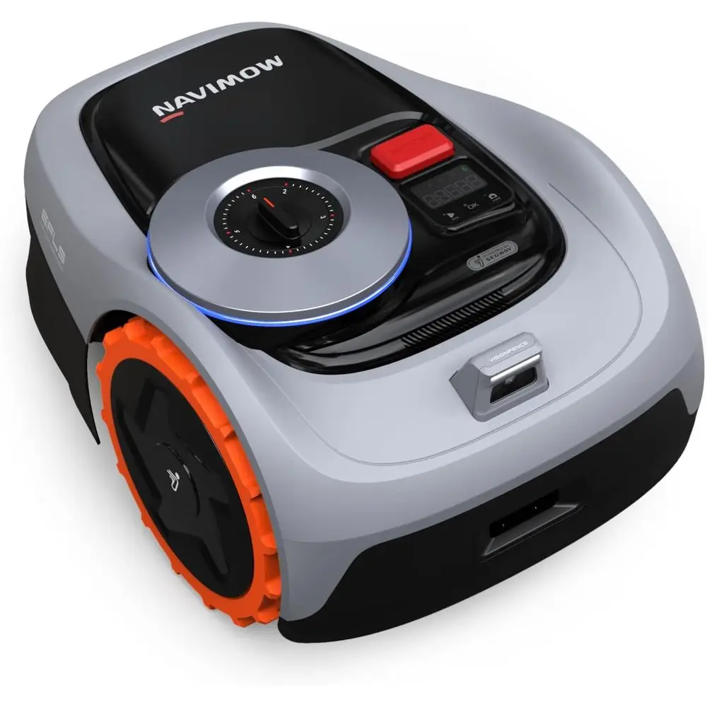 

Роботизированная газонокосилка Segway i105N с улучшенным искусственным интеллектом: 1/8 акра, без проводов по периметру, с управлением через приложение, многозонная, 58 дБ, тихая