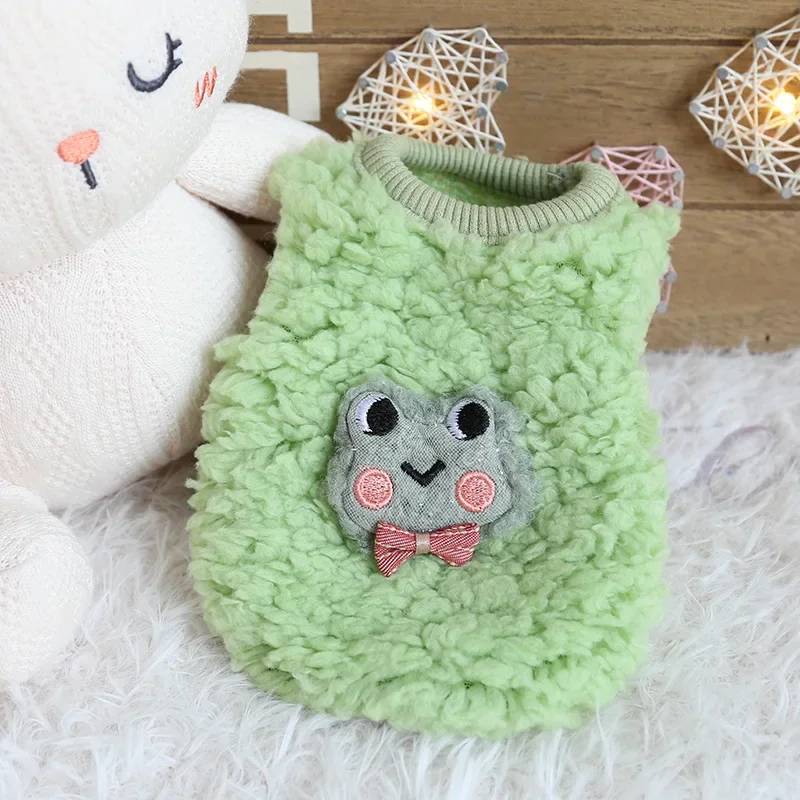 Fluffy Animal Milk Dog Clothes Warm Cotton Puppy Kitten Clothes Newborn Cat Girl Female Dog Clothes Coat Outfit