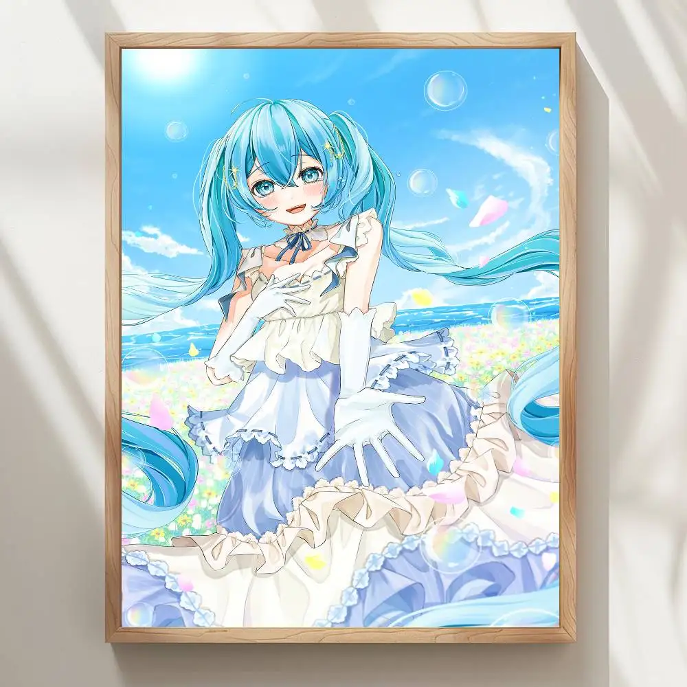 1 قطعة Hatsune Miku Vocaloid شخصية المشارك عالية الجودة طباعة مقاوم للماء جدار الفن ملصق لشريط غرفة المعيشة ديكور هدية