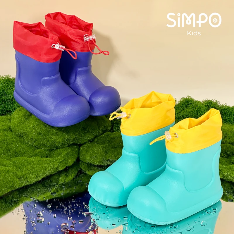 

Rain Boots for Children, EVA Lightweight,Waterproof Elastic Band Rubber Boots, Summer Solid Color Outer Wear Fashion,Short Boots