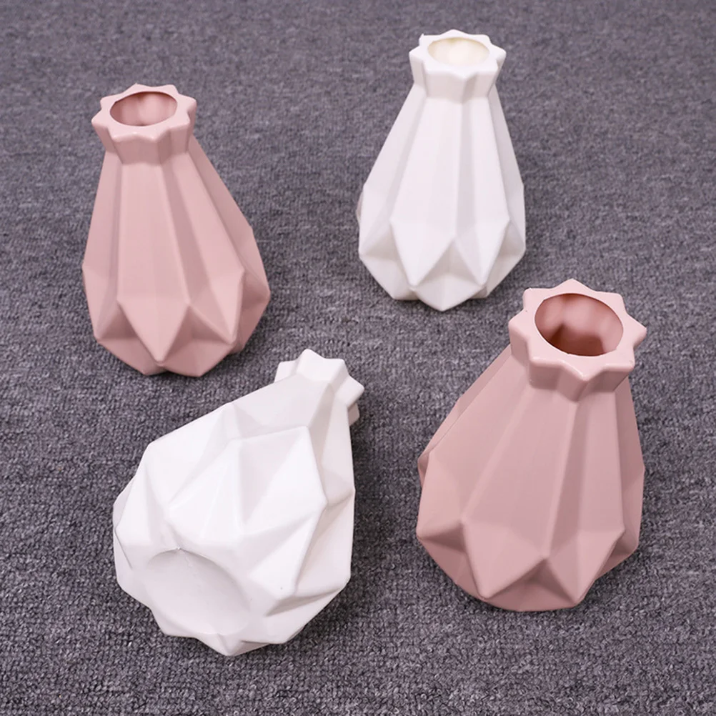 

1Pcs Geometric Plastic Vase Creative Origami Shape Modern Simplicity Vase Decorative Ornament for Home Hotel Cafe Household