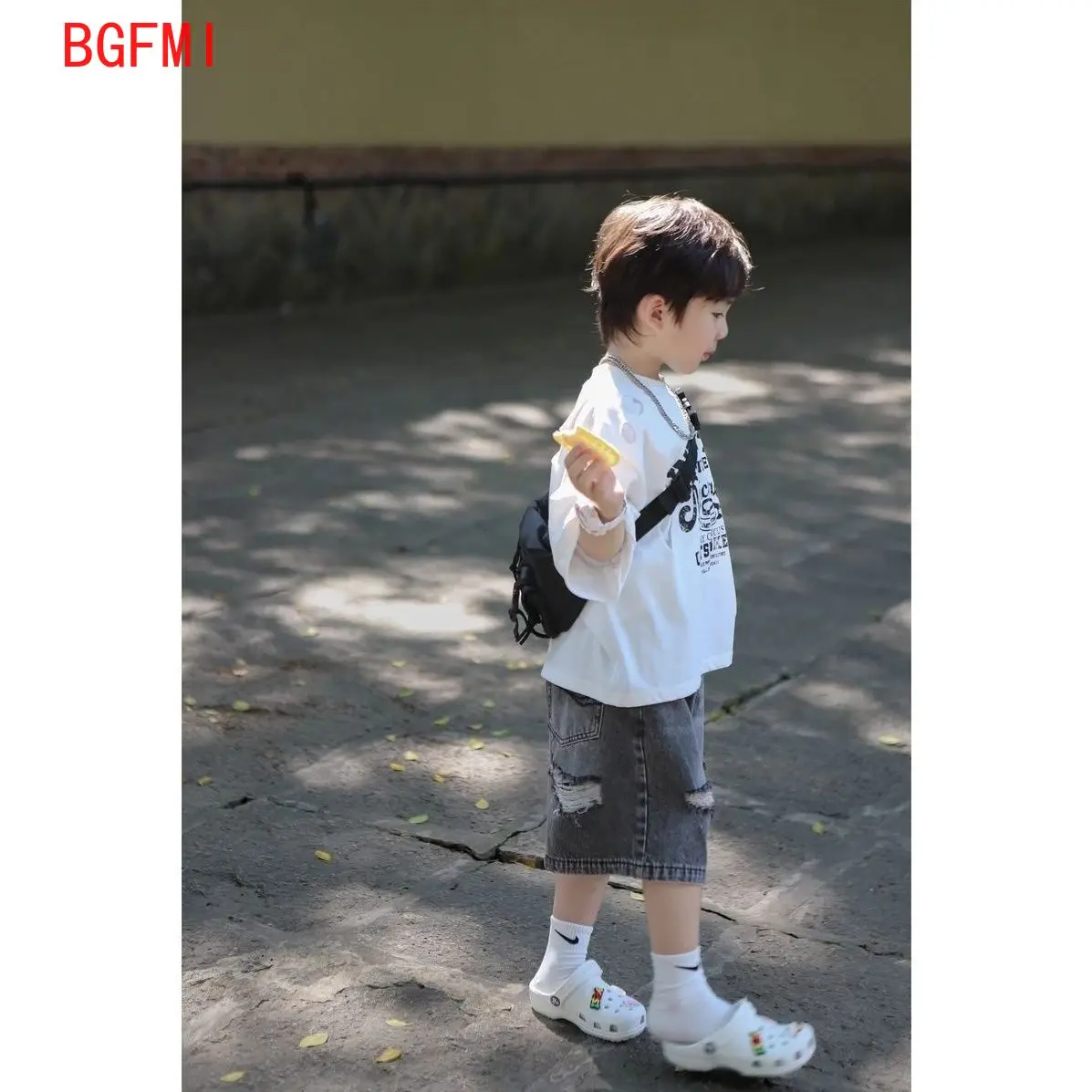 Kids Clothes Boys Letter Short Sleeved T-shirt Tops Denim Shorts Two Piece Suits 2025 Summer New Korean Fashion Streetwear Suits image 3