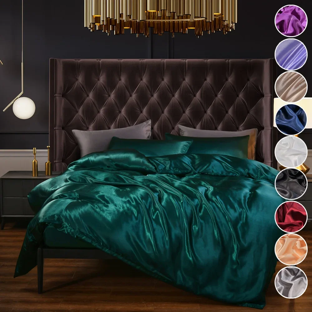 

European Style Satin Duvet Cover Set, Bedroom Bedding, Comforter Sets, Full, Twin, Queen, King Size Bed, 230x260cm