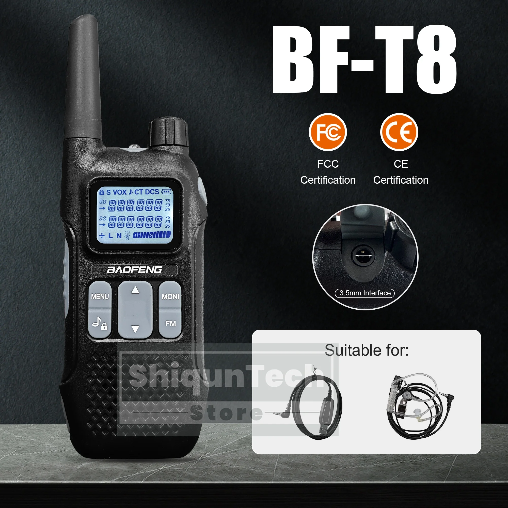 Baofeng BF-T8 Walkie Talkie UHF MINI USB Charge High Capacity Ham Radio 1500mAh 99CH Long Range Portable Kids Mini Two Way Radio