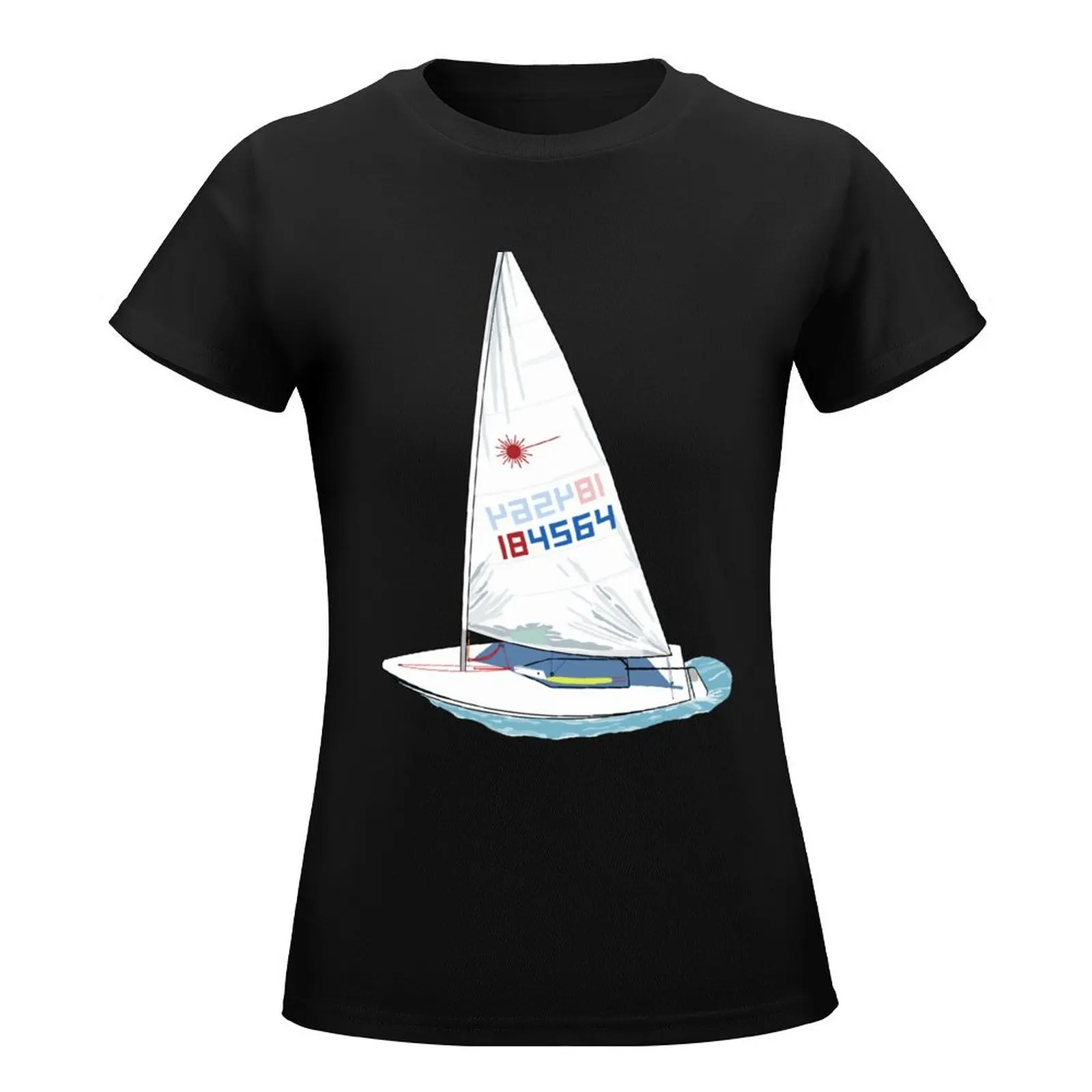 Laser Sailing T-Shirt vintage clothes tops oversized graphics clothes for woman