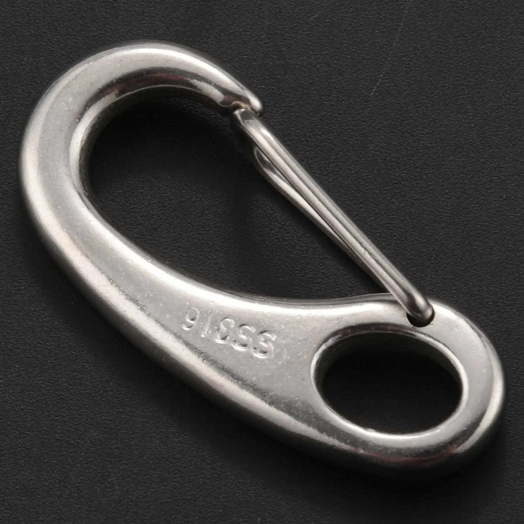 2PCS Boat Marine Stainless Steel Egg Shape Spring Snap Hook Clips Quick Carabiner Outdoor Buckle HOT