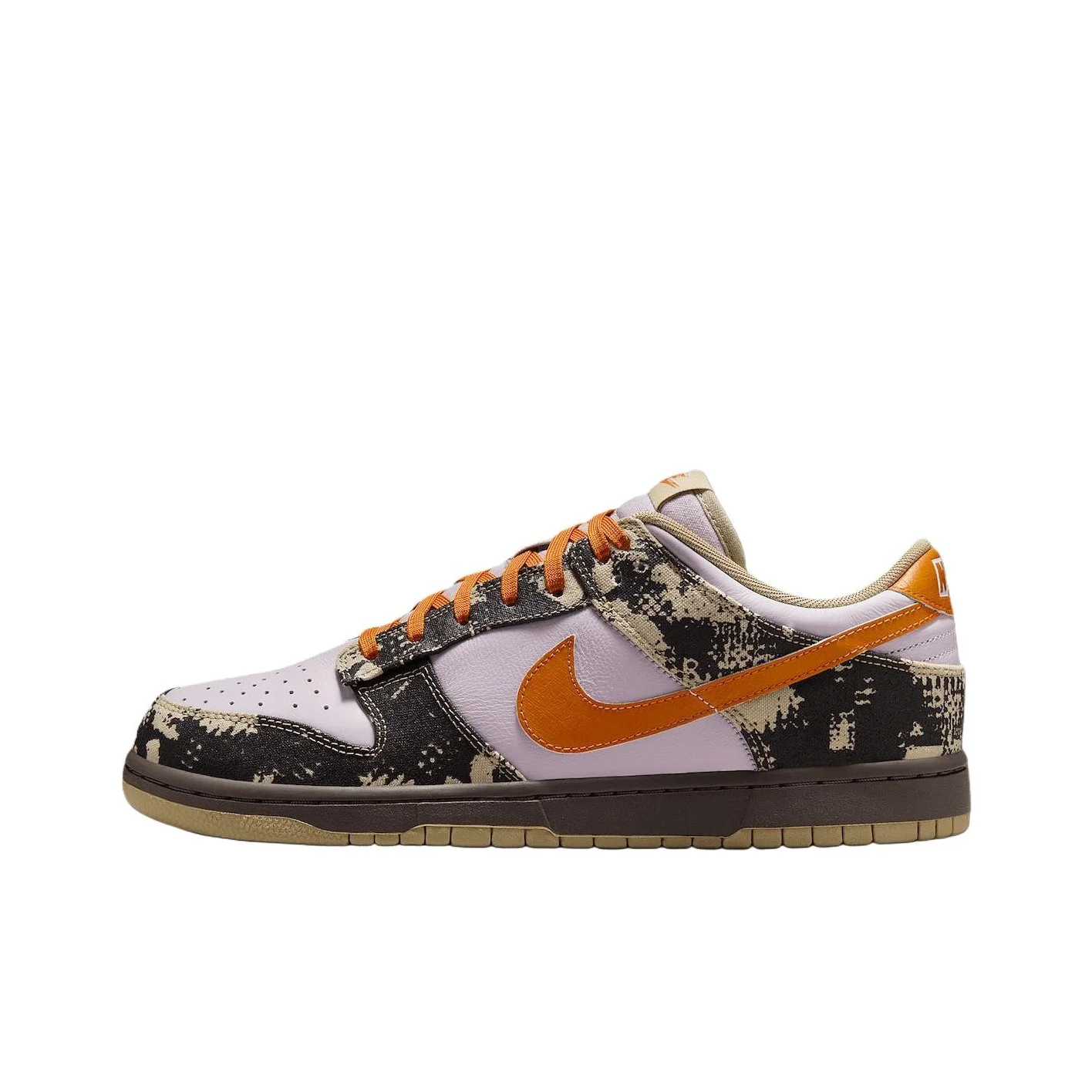 Nike Dunk Textile, Split Cow Leather Slip Resistant Low top Skateboard Shoes Unisex Purple Black Orange IB2260-500