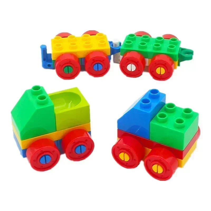 Big Building Blocks Accessories Compatible Large Bricks Children Kids Truck Car Bus City Traffic Series Assembly Educational Toy