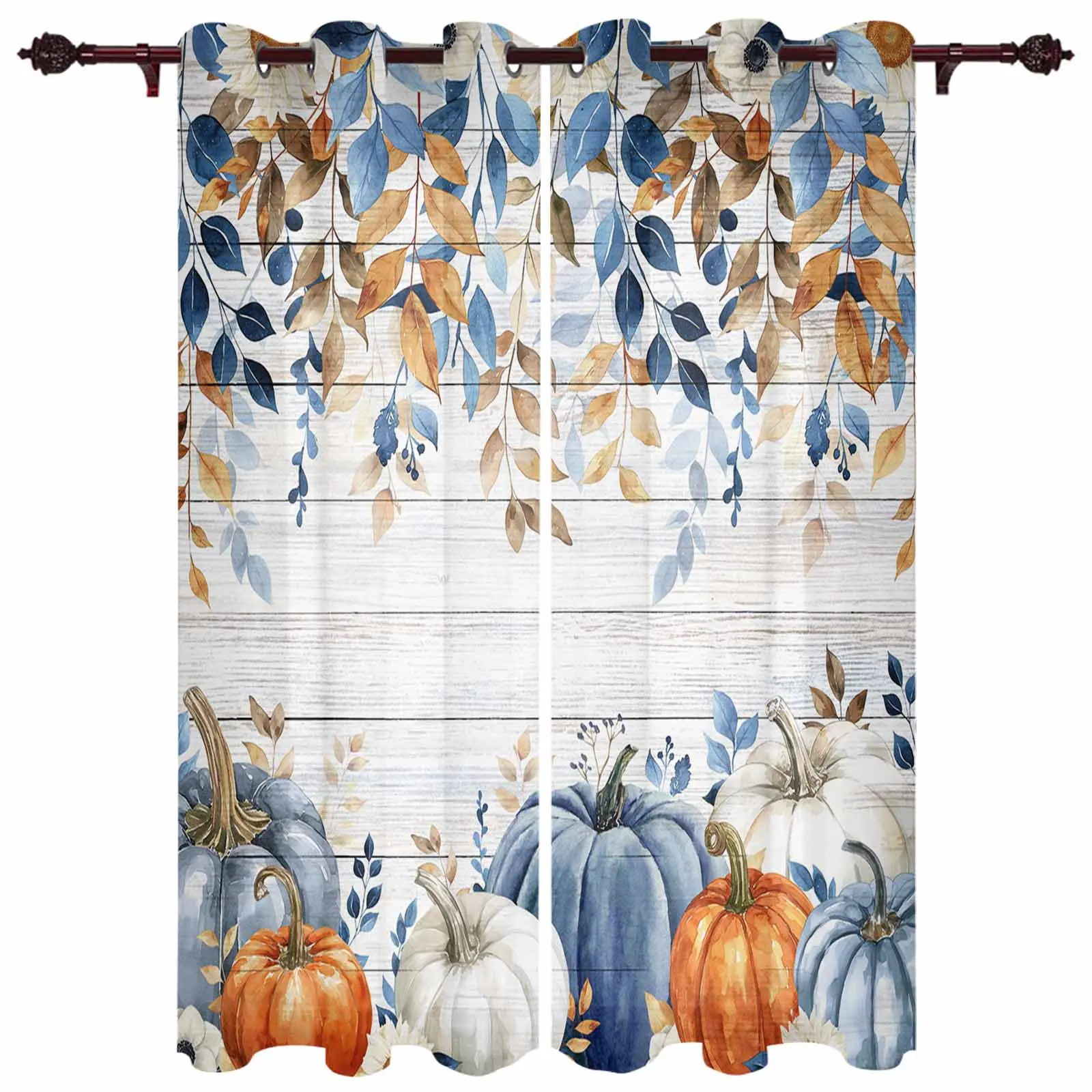 

Thanksgiving Autumn Leaves Modern Panels Hall Curtains for Living Room Bedroom Window Curtains Hotel Drapes