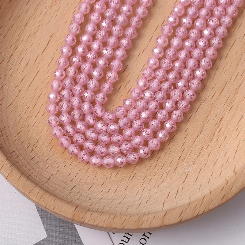 Zhe Ying 4mm Luxury AAA Zircon Beads Small Tiny Natural Stone Fashion Diy Bracelet Necklace Earring Beads Accessories