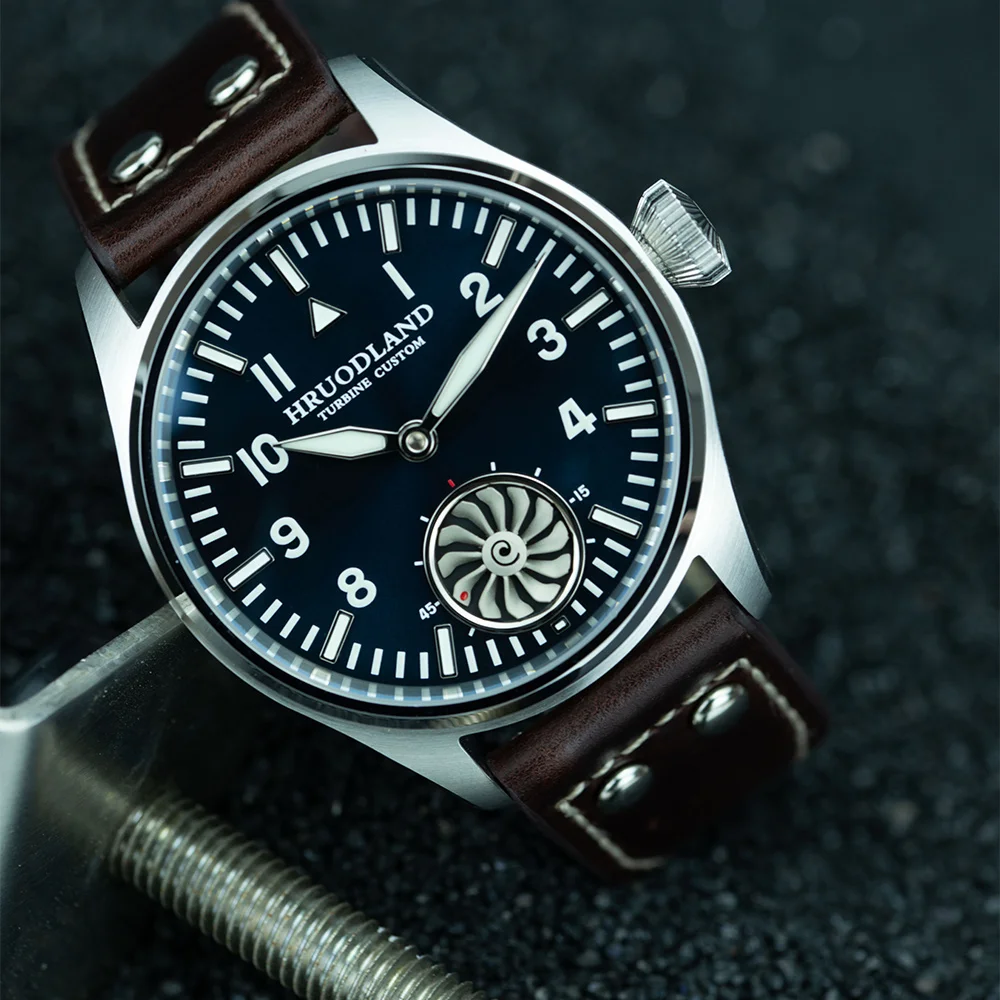 Hruodland Men Pilot Automatic Mechanical Watches ST3620 Movement BGW-9 Luminous Sapphire Glass Crystal Frosted Dial reloj hombre