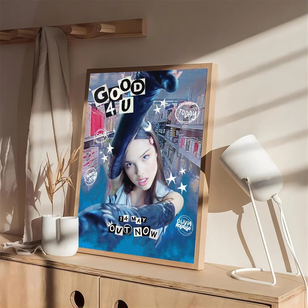 Piosenkarka O-Olivia fajne R-Rodrigo DIY plakat samoprzylepny biały papier drukuje plakaty grafika Vintage malarstwo dekoracyjne