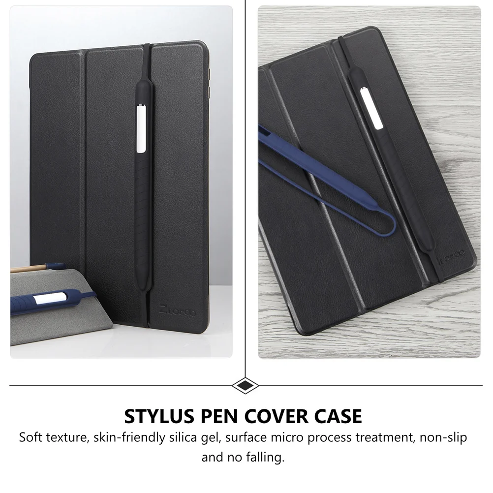 

1pc Anti-Lost Silicone Protective Sleeve For Pencil 1/2 Stylish Non-Slip Cover Case Protector Holder Accessory