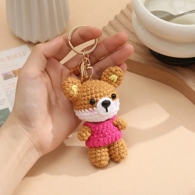 

Knitting Animal Doll Series Crochet Keychain Cute Puppy Keyrings For Bag Pendant Handmaking Crochet Rabbit Keychains Wholesale