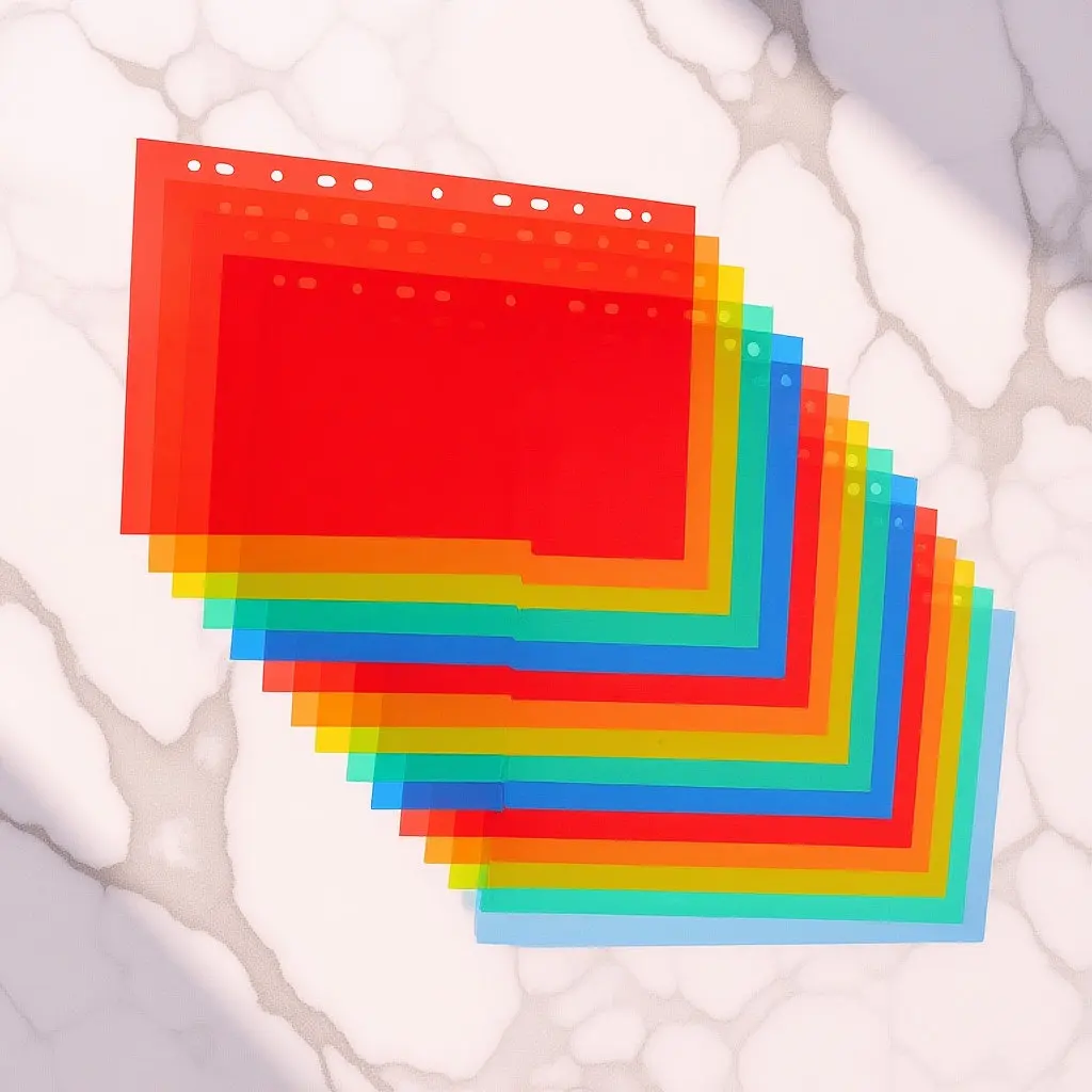 

1Set Index Binder Dividers A4 Page Dividers for Loose-Leaf Binder Notebook Notepad Plastic Colored Tabs with Writable Sections