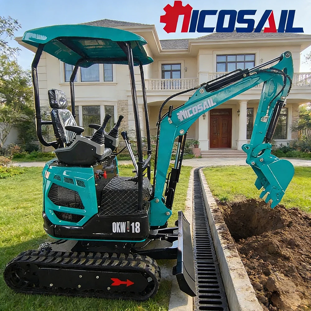 

Nicosail 1.8-ton compact excavator with 3km/h fast connection for slow and safe handling in ranch excavation