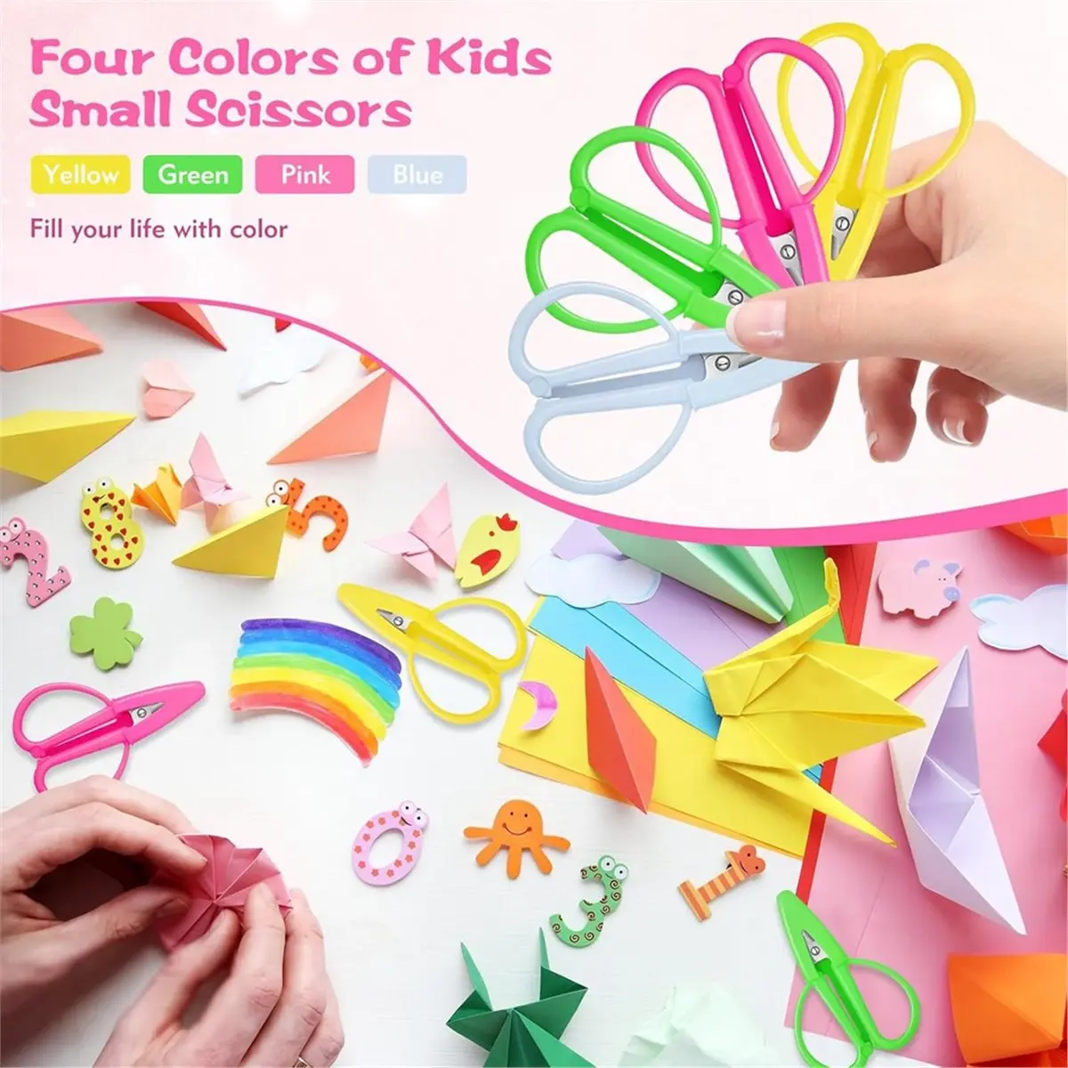 STOCK-4 Pcs Mini Scissors Small Scissors All Purpose with Cover Tiny Detail Scissor for Travel Crafts Sewing Embroidery DIY