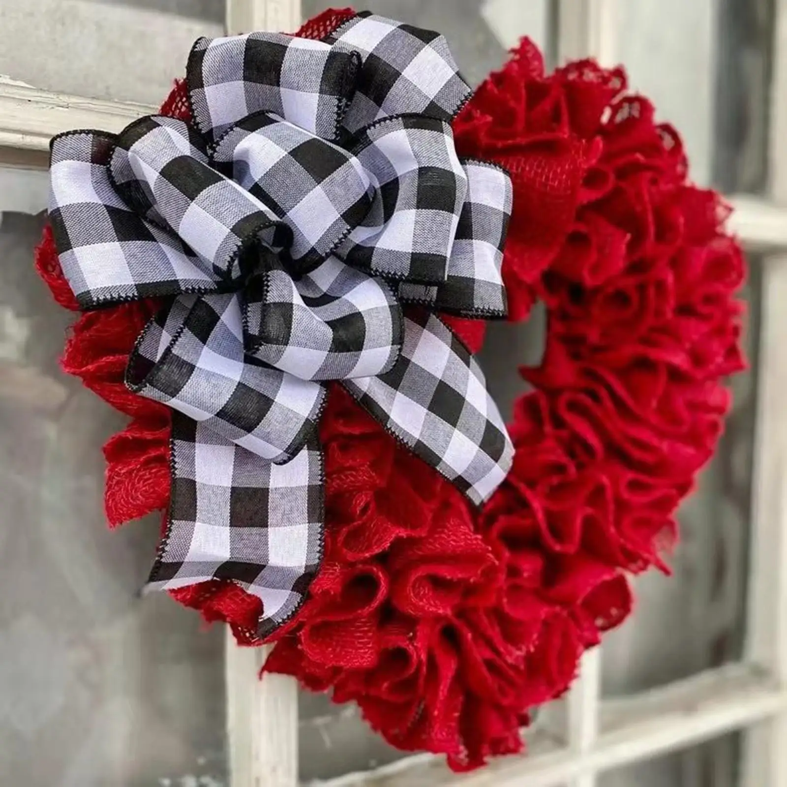 

Heart Wreath Artificial Garland Valentine's Day Front Door Decorative 40cm for