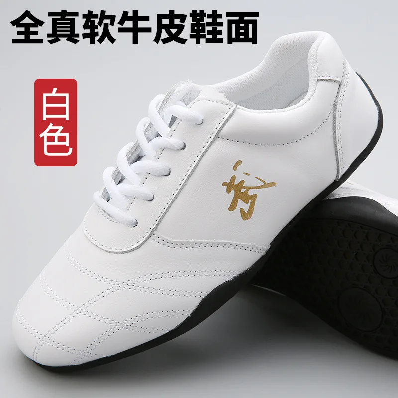 Chinese Traditional Men Unisex Martial Arts Tai Chi Taekwondo Shoes Leather Kungfu Wushu Training Workout Sneakers Casual Shoes