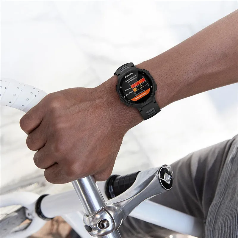 1pc Two-color Silicone Sports Leisure Watch Band for Garmin Forerunner 220/ 230/ 235/ 735xt Series Smartwatch Accessories