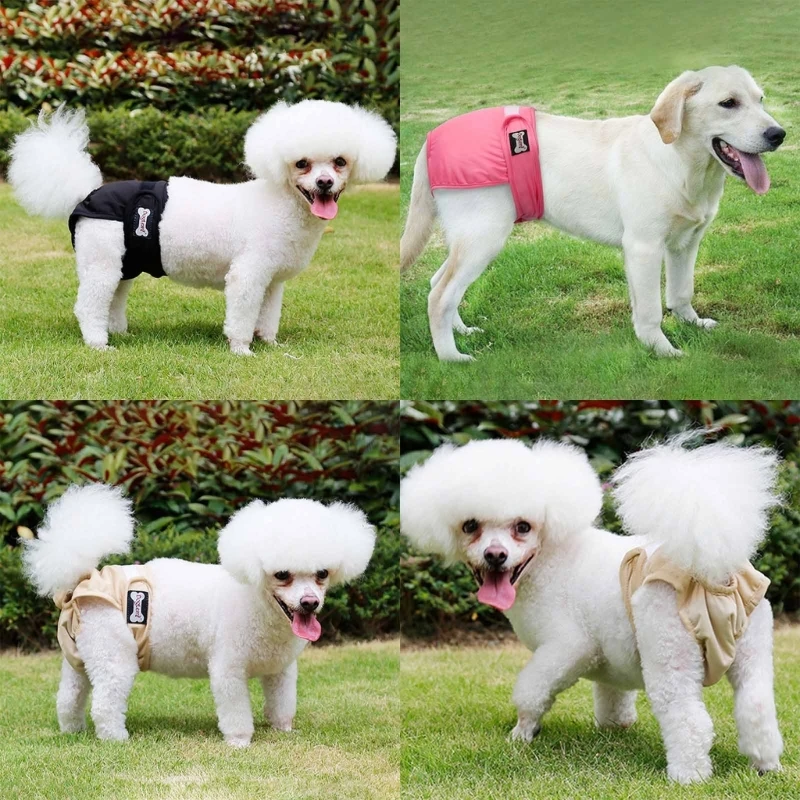 X6HD Washable Dog Diaper Breathable Female Sanitary Panties Shorts Reusable Doggies Period Pants Incontinence