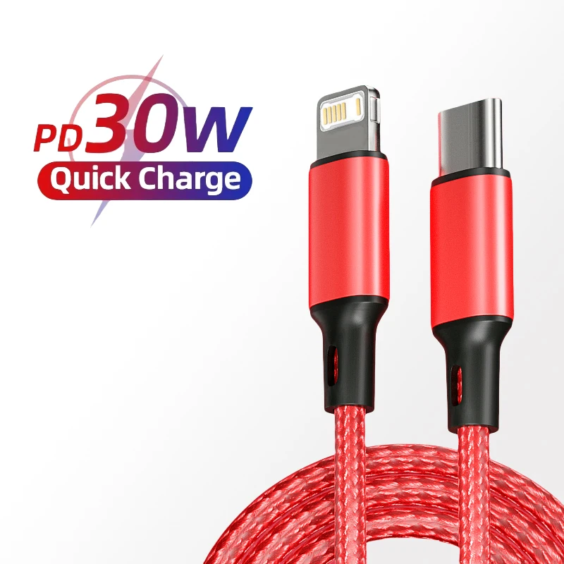 PD 30W USB Cable For Apple iPhone 14 13 12 11 Pro Max 7 8 14 Plus XS XR Fast Charging USB C Cable Charger Date Wire Accessories