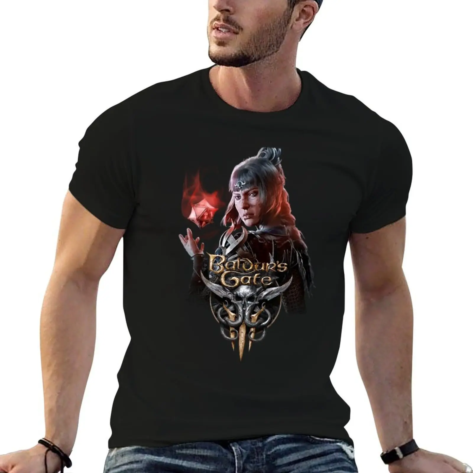 Shadowheart T-Shirt anime t shirts oversize t shirts cotton 100% cotton t shirt man T-shirt